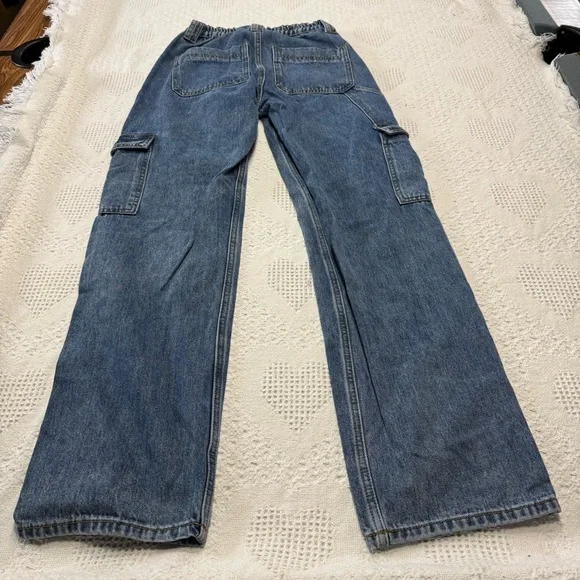 Fashion Nova Wide Leg Cargo Denim Jeans (3) - Picture 4 of 8